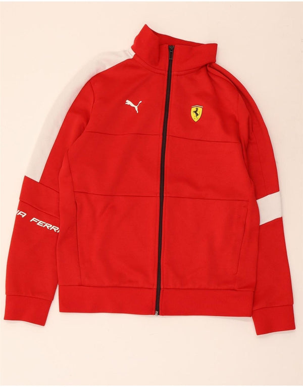 PUMA Womens Ferrari Tracksuit Top Jacket UK 10 Small Red Colourblock