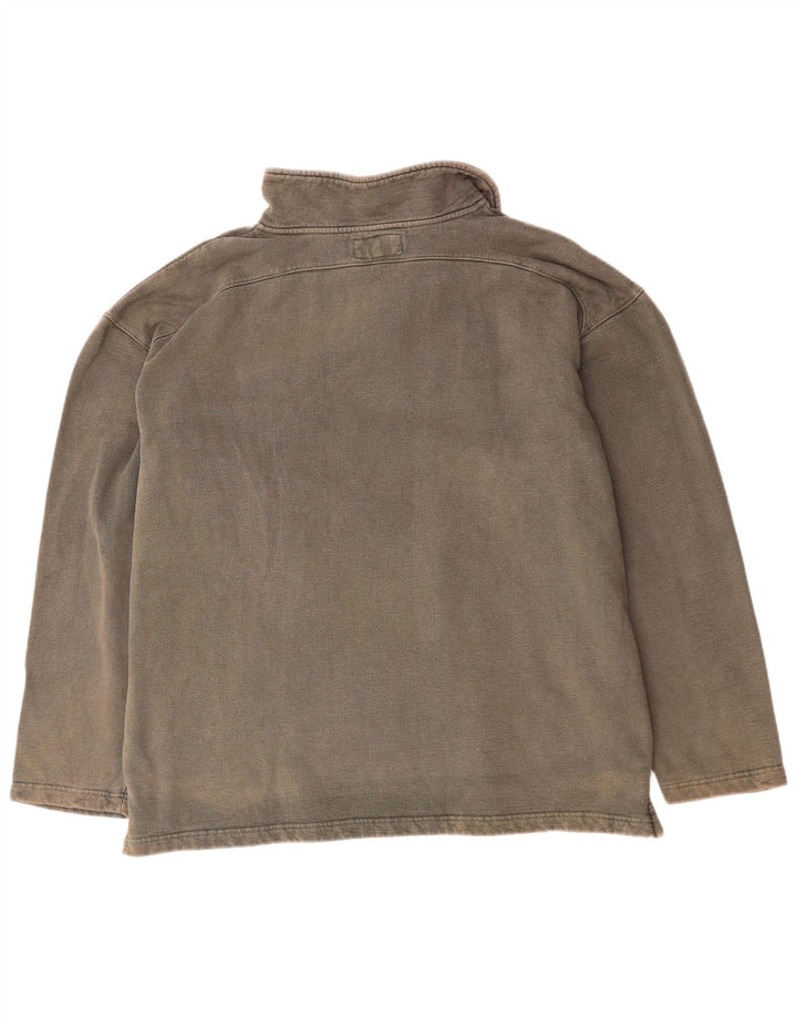 WEIRD FISH Mens Zip Neck Sweatshirt Jumper XL Grey Cotton