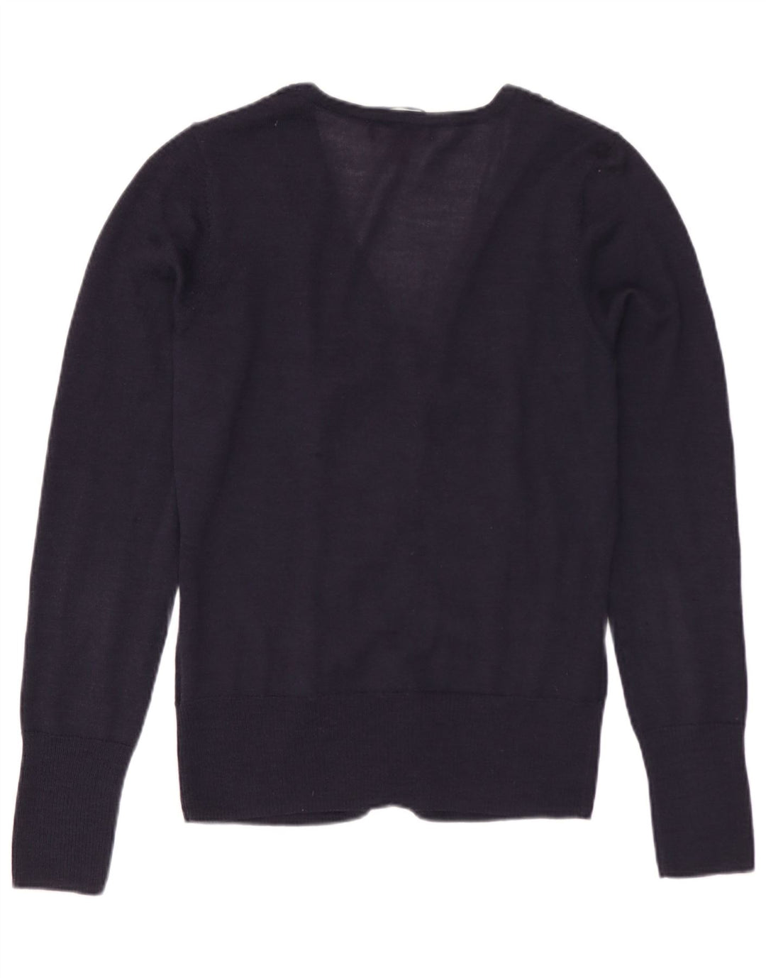 Monsoon Womens Cardigan Sweater UK 12 Medium Navy Blue Merino Wool