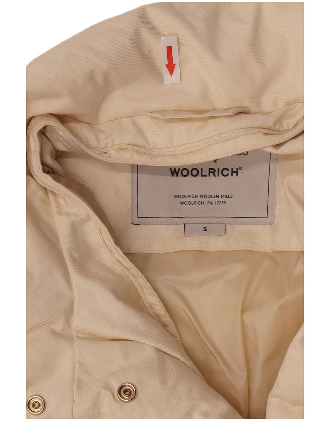 Woolrich Womens Padded Jacket UK 10 Small Off White Polyester