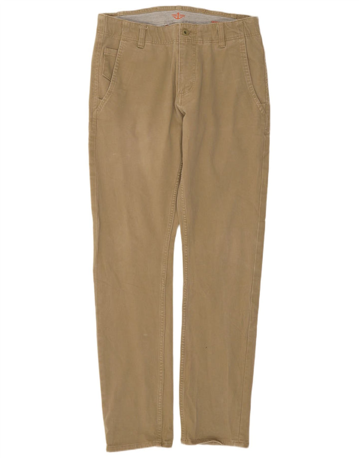 DOCKERS Mens Skinny Chino Trousers W31 L32 Beige Cotton
