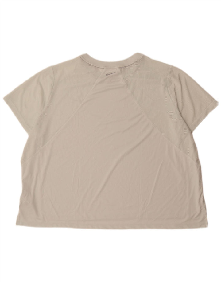 Nike Mens Dri Fit T-Shirt Top 3XL Off White Polyester