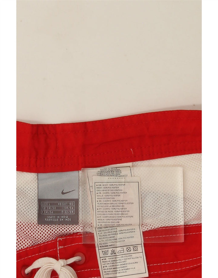 Nike Mens Swimming Shorts Large  Red Colourblock Polyester