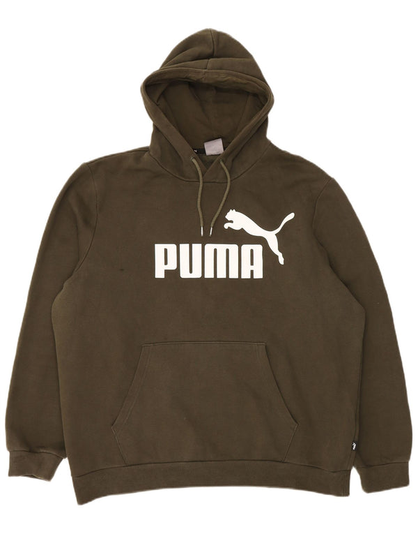 Puma Mens Graphic Hoodie Jumper XL Khaki Cotton