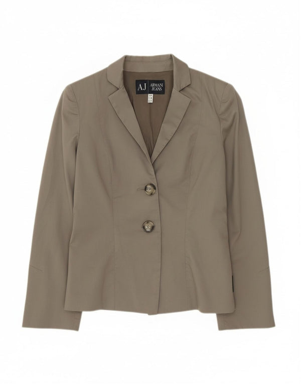 Armani Jeans Womens 2 Button Blazer Jacket EU 40 Medium Grey Cotton