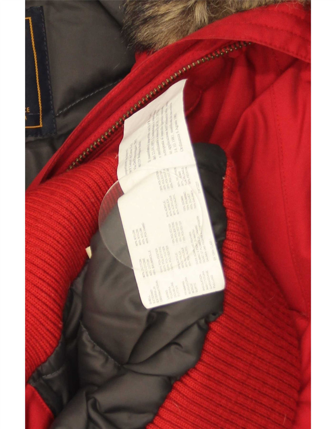 Woolrich Womens Hooded Padded Jacket UK 14 Large Red Cotton