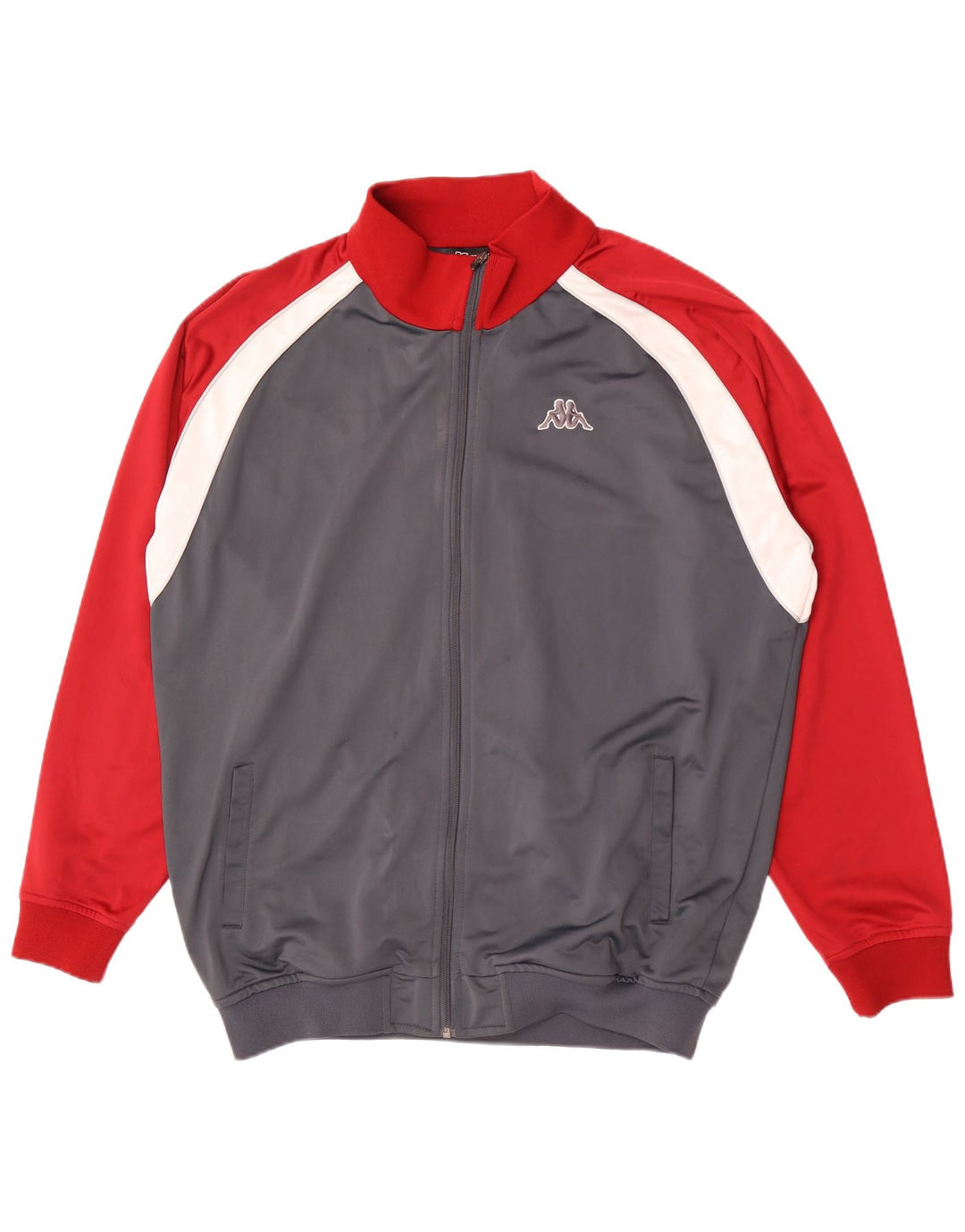 Kappa Mens Tracksuit Top Jacket 3XL Grey Colourblock Polyester
