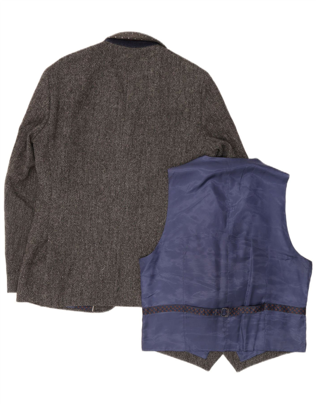 Marks & Spencer Mens Tailored Fit Piece Set Medium Grey Herringbone