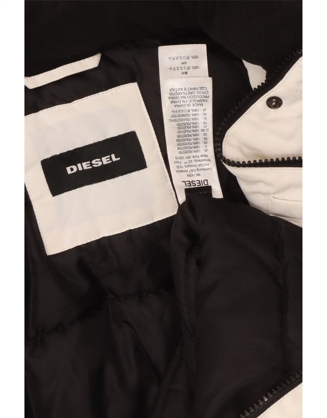 Diesel Womens Hooded Parka Jacket UK 10 Small White Polyester