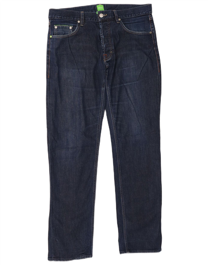 Hugo Boss Mens Straight Jeans W34 L32 Navy Blue
