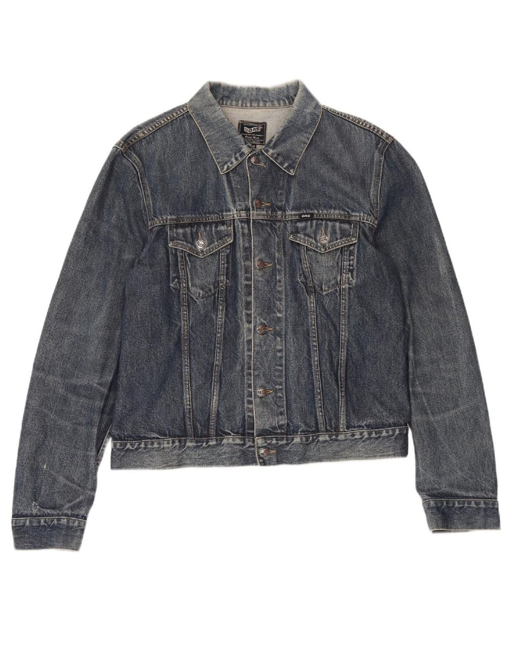GAS Mens Denim Jacket UK 40 Large Blue Cotton