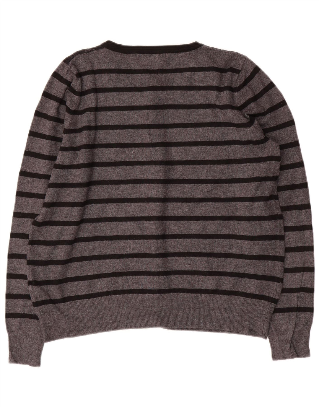 MARKS & SPENCER Womens Crop Cardigan Sweater UK 14 Medium  Grey Striped