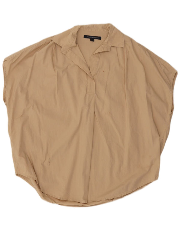 French Connection Womens Sleeveless Oversized Blouse Top UK 14 Medium Beige