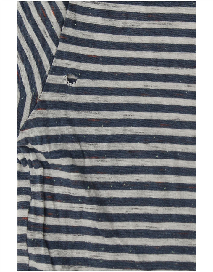 Tommy Hilfiger Mens T-Shirt Top Medium Navy Blue Striped Cotton
