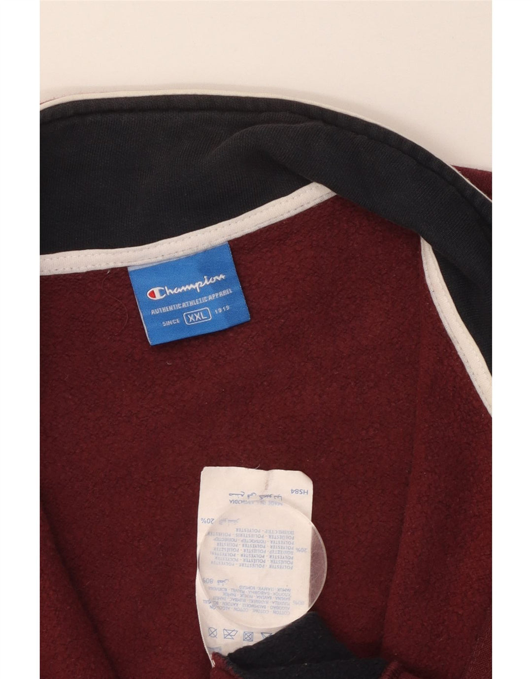 CHAMPION Mens Tracksuit Top Jacket 2XL Maroon Colourblock Cotton