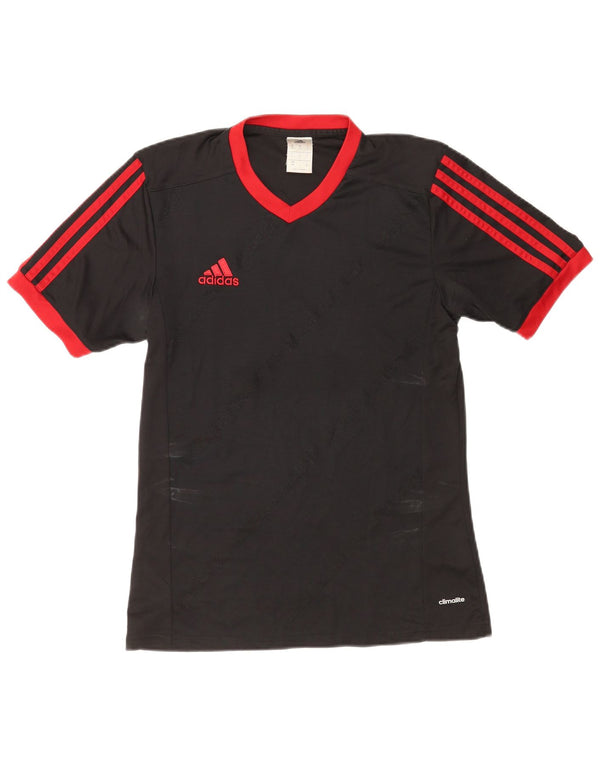 Adidas Mens Climalite T-Shirt Top Small Black Striped