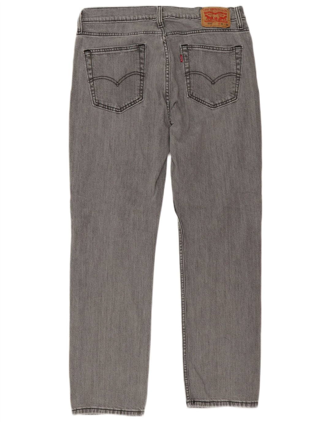 Levi's Mens 514 Straight Jeans W34 L32 Grey Cotton