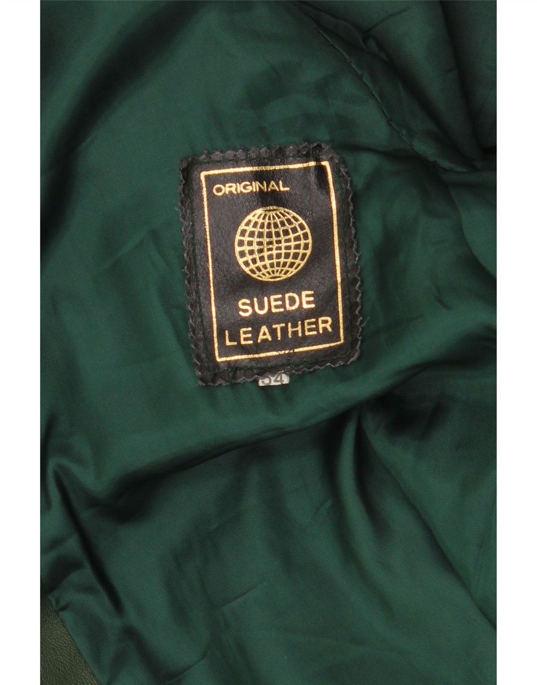 Vintage Womens Crop Military Leather Jacket IT 54 3XL Green Leather