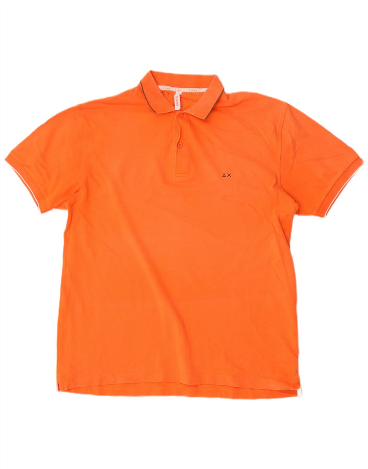 Sun68 Mens Polo Shirt 2XL Orange Cotton