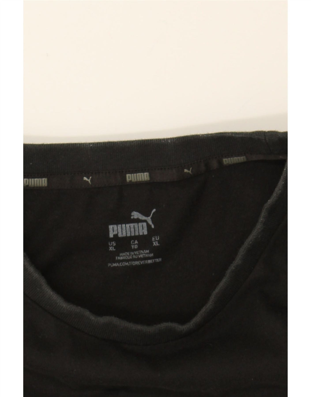 PUMA Mens Graphic T-Shirt Top XL Black Vintage Puma and Second-Hand Puma from Messina Hembry 