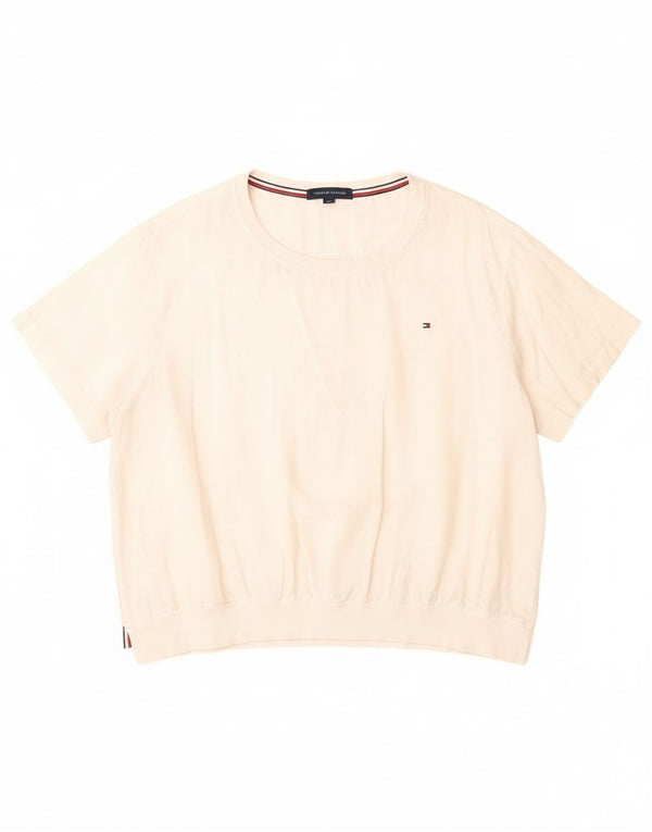Tommy Hilfiger Womens Blouse Top UK 20 2XL White Linen