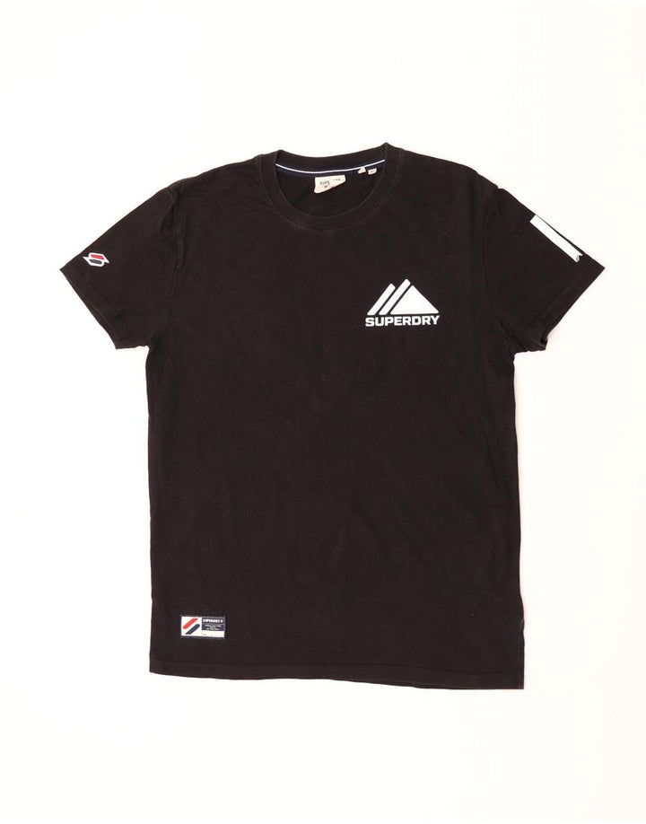 Superdry Mens Graphic T-Shirt Top Medium Black Cotton