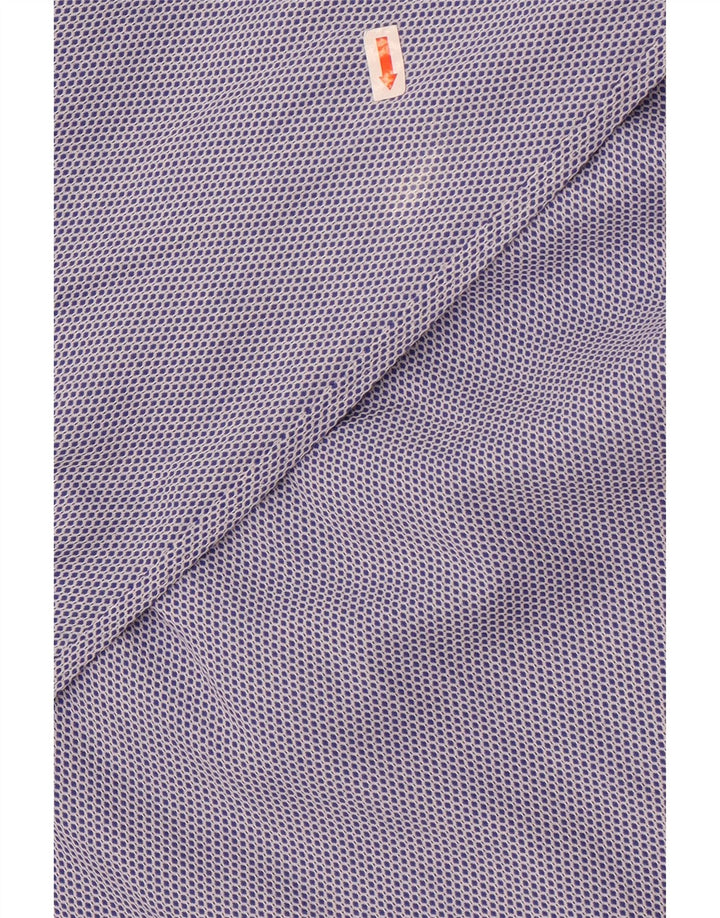 Boggi Mens Tailored Fit Shirt Size 40 15 3/4 Medium Blue Geometric Cotton