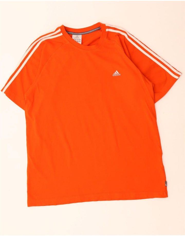 Adidas Mens T-Shirt Top XL Orange Cotton
