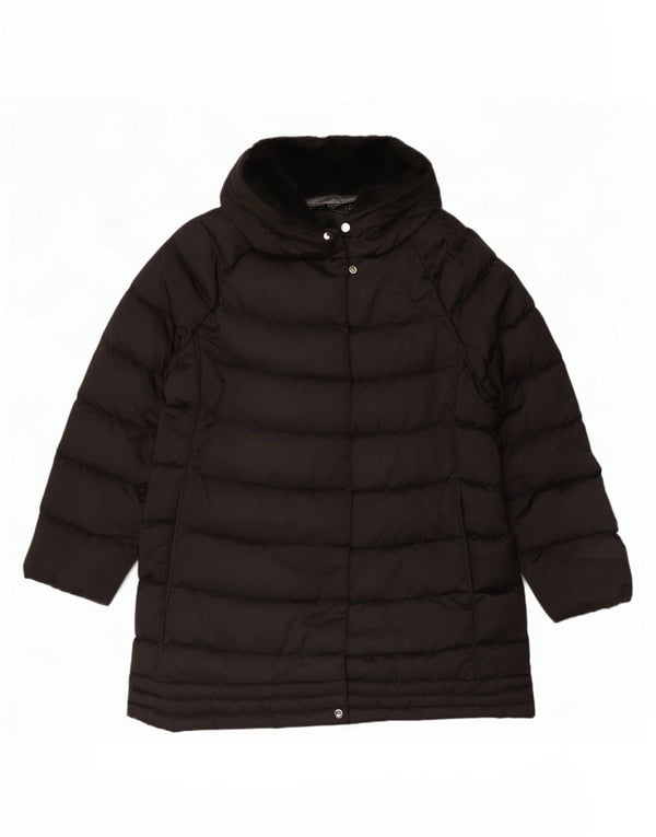 Geox Womens Respira Hooded Padded Coat UK 18 XL Black Polyester