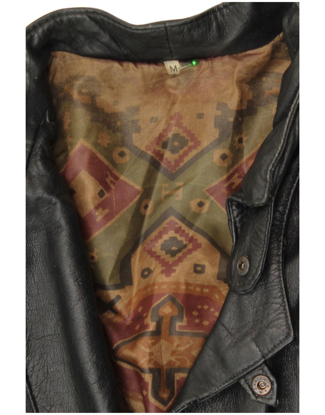 Vintage Womens Loose Fit Leather Jacket UK 14 Medium Black