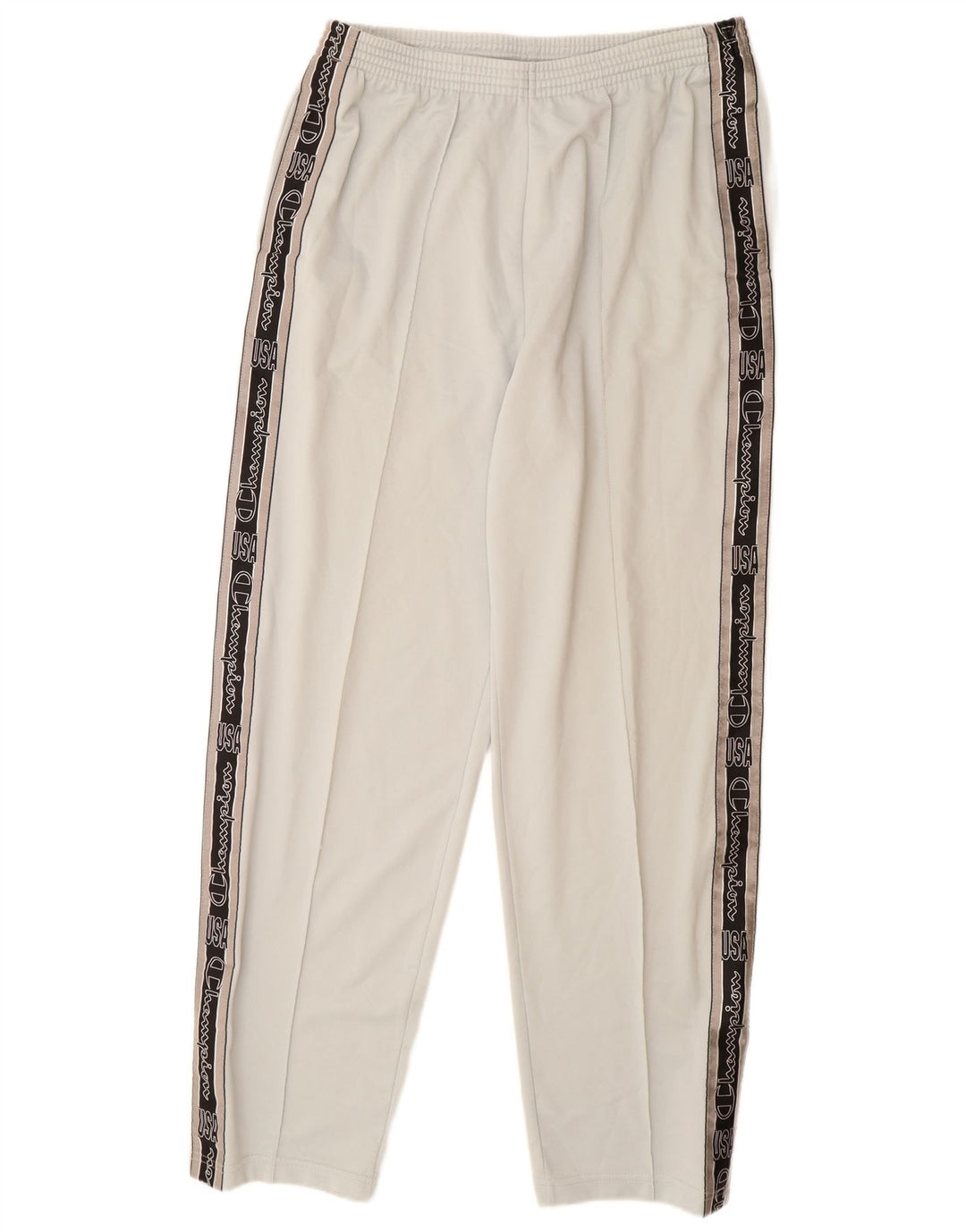 CHAMPION Mens USA Graphic Tracksuit Trousers XL  Off White Polyester