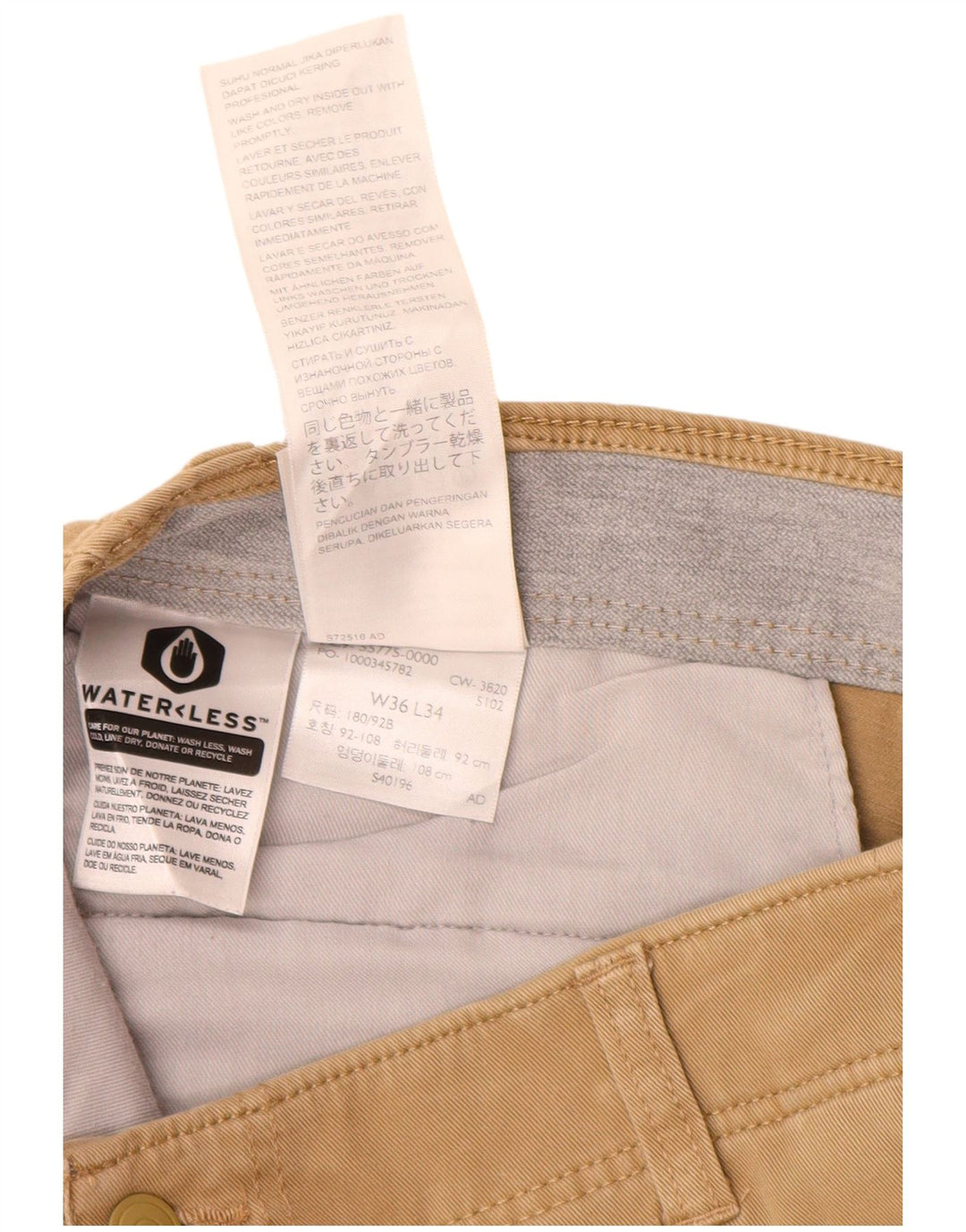 DOCKERS Mens Slim Chino Trousers W36 L32 Beige Cotton