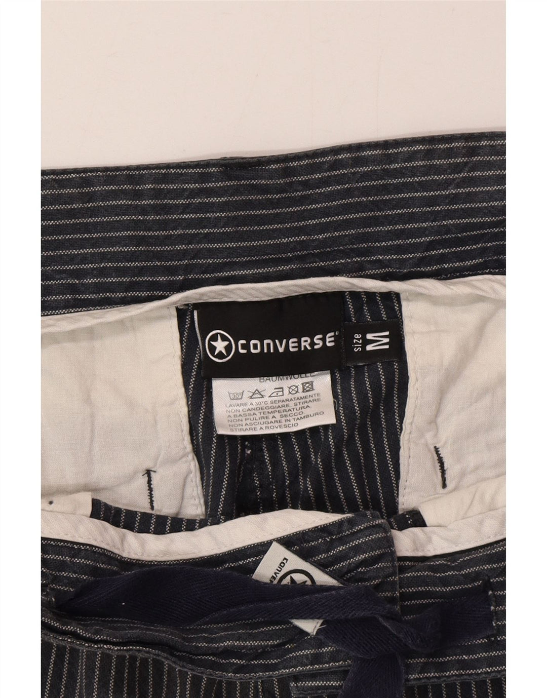 Converse Mens Chino Shorts Medium W32  Grey Striped Cotton