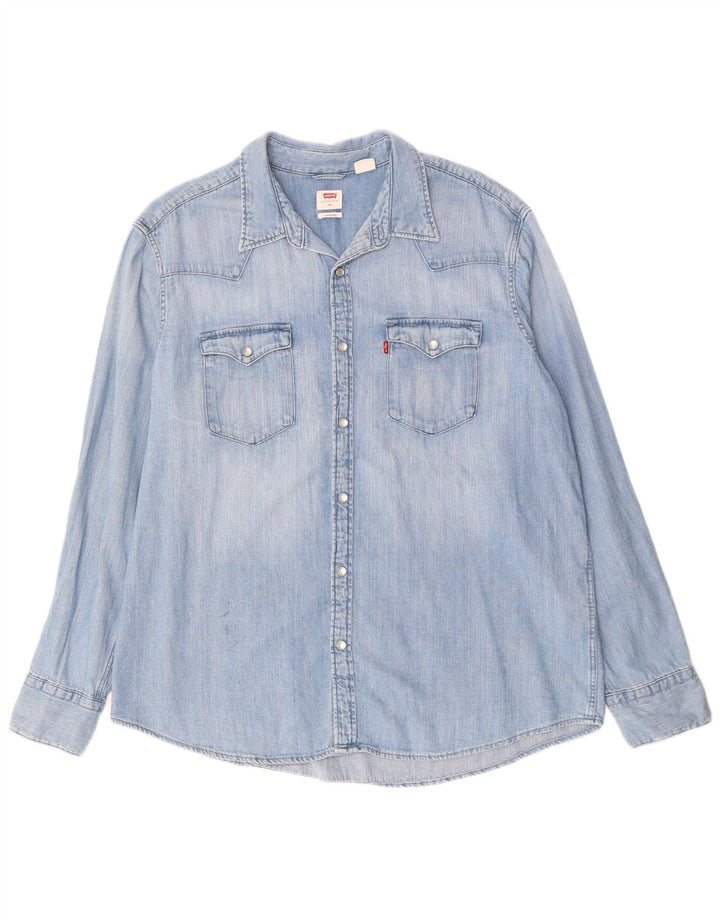 Levi's Mens Standard Denim Shirt XL Blue Cotton