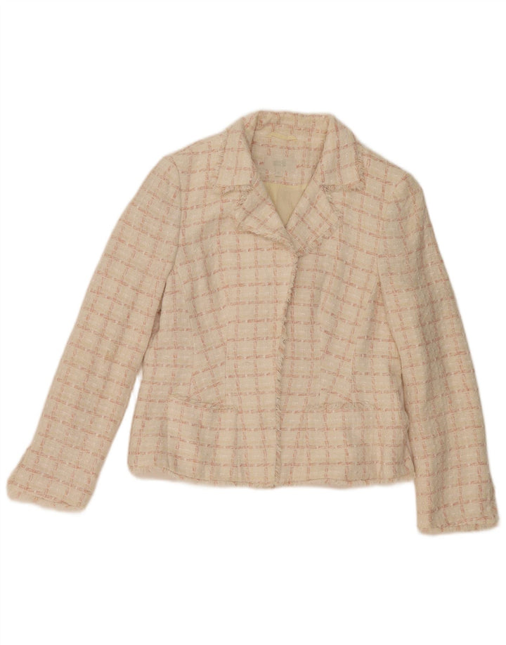 Marks & Spencer Womens Standard Fit Blazer Jacket UK 16 Large Pink Check