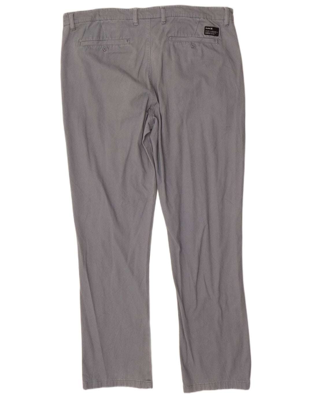 HURLEY Mens Straight Chino Trousers W36 L32 Grey Cotton