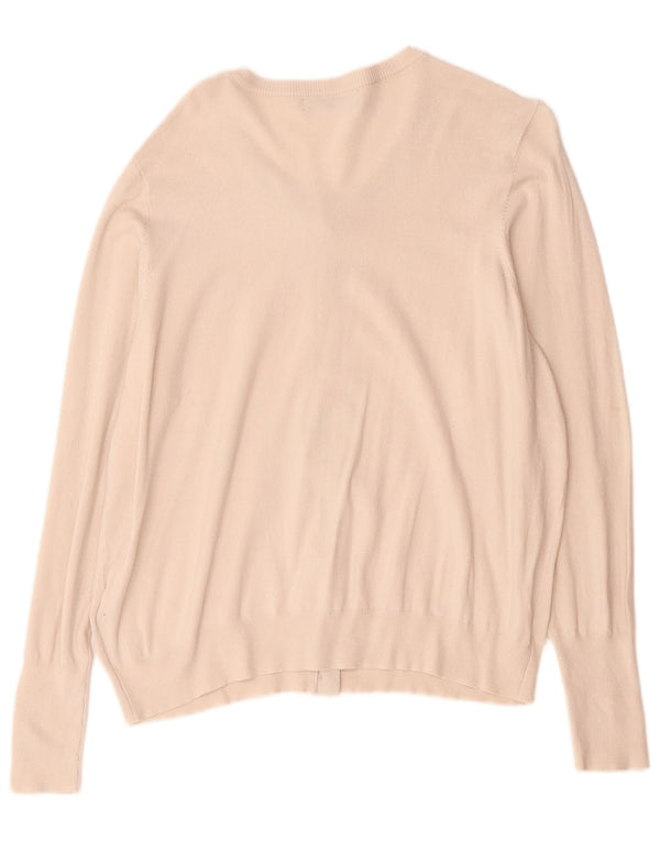 Marks & Spencer Womens Cardigan Sweater UK 20 2XL  Beige Viscose