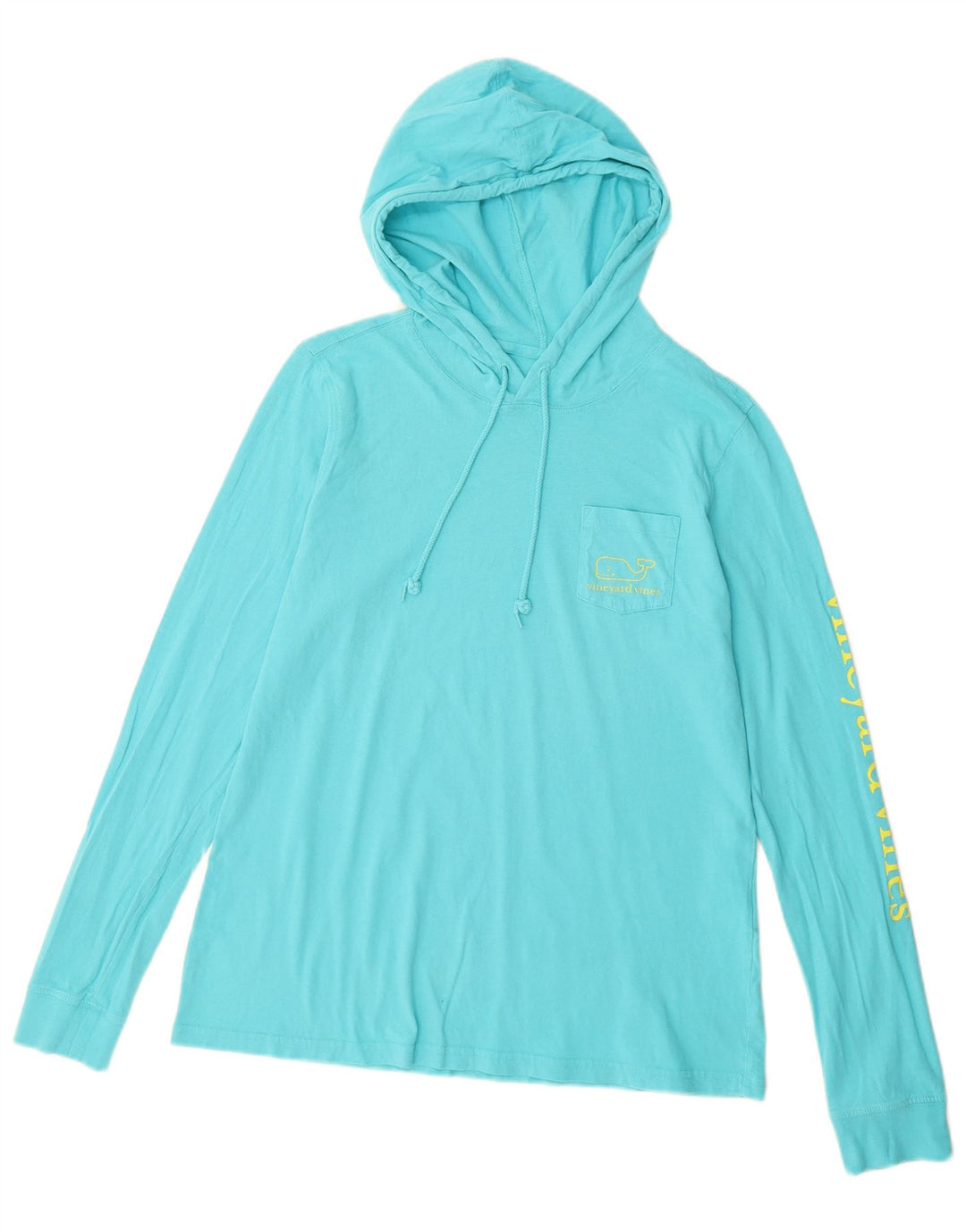 VINEYARD VINES Womens Hooded Graphic Top Long Sleeve UK 10 Small Blue