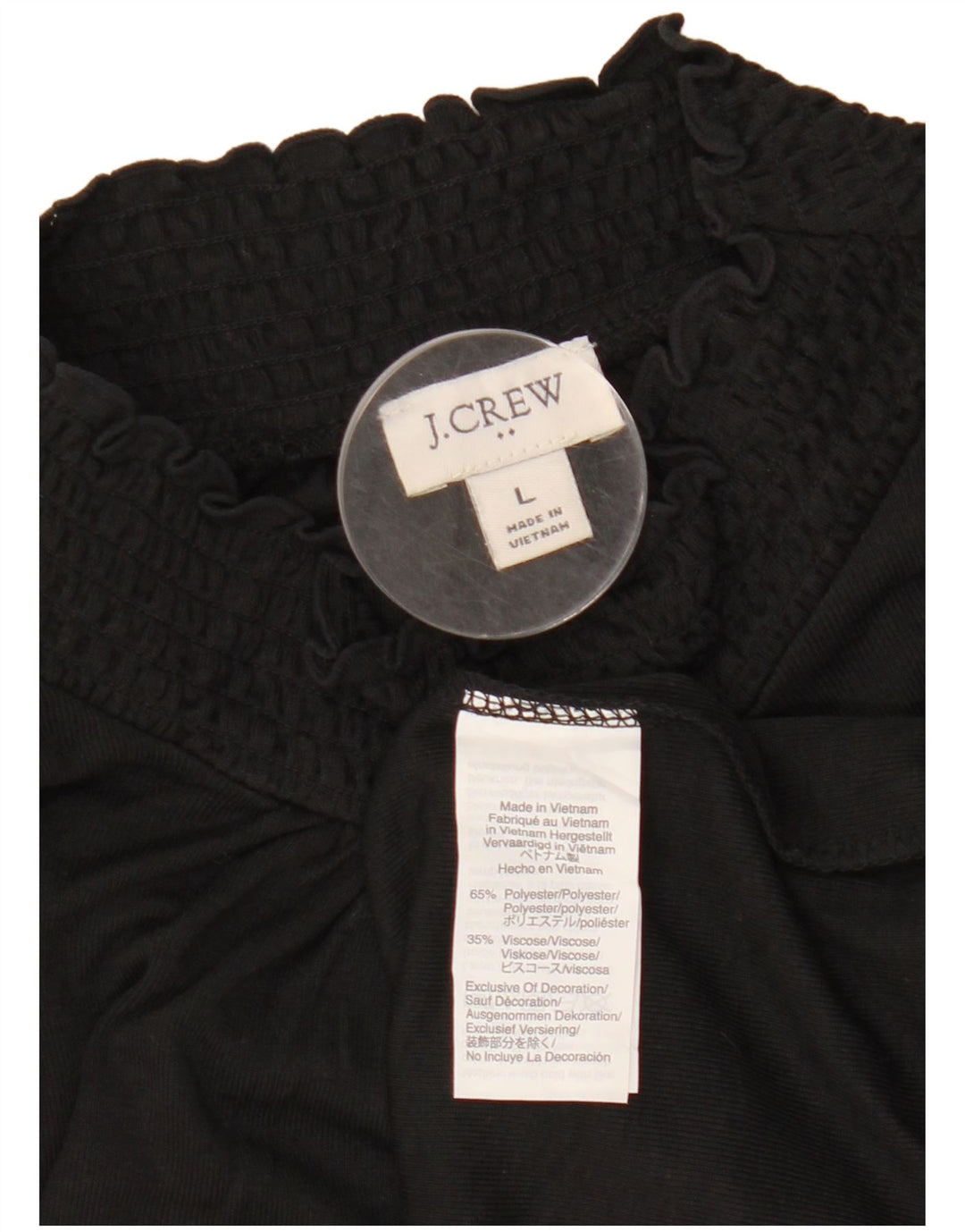J. CREW Womens Long Sleeve Blouse Top UK 16 Large Black Polyester