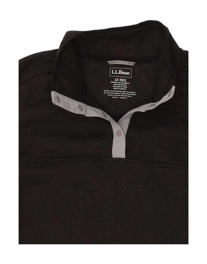 L.L.BEAN Mens Button Neck Sweatshirt Jumper XL Grey Polyester Vintage L.L.Bean and Second-Hand L.L.Bean from Messina Hembry 