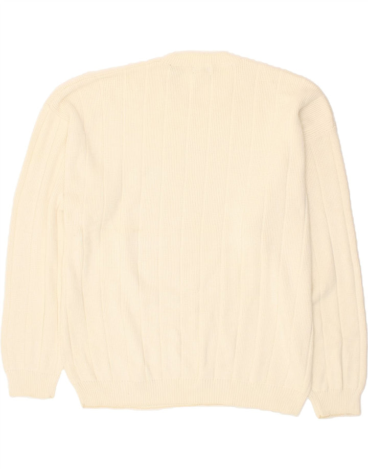 IZOD Mens Crew Neck Jumper Sweater 2XL White Cotton Vintage Izod and Second-Hand Izod from Messina Hembry 