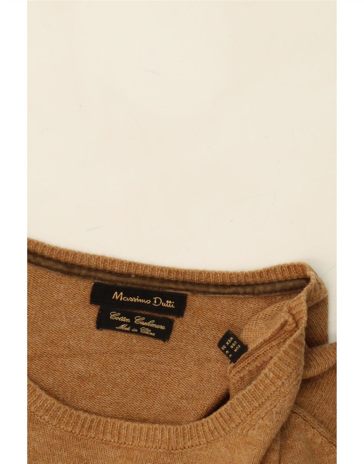MASSIMO DUTTI Mens Crew Neck Jumper Sweater Medium Brown Cotton Vintage Massimo Dutti and Second-Hand Massimo Dutti from Messina Hembry 