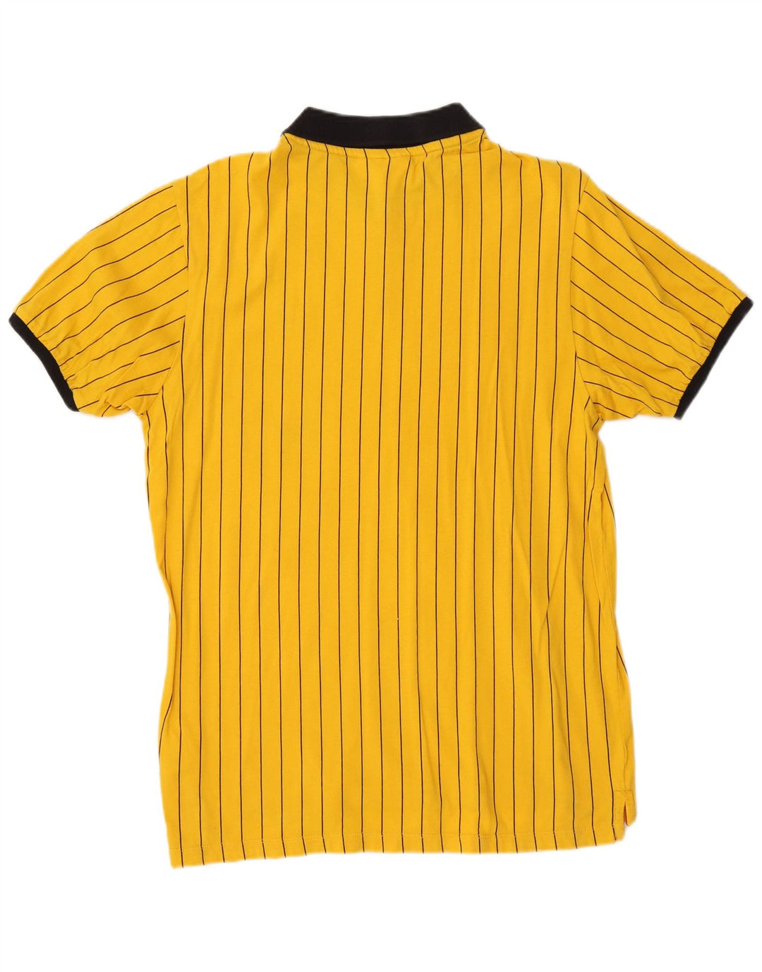 FILA Mens Polo Shirt Large Yellow Striped Cotton