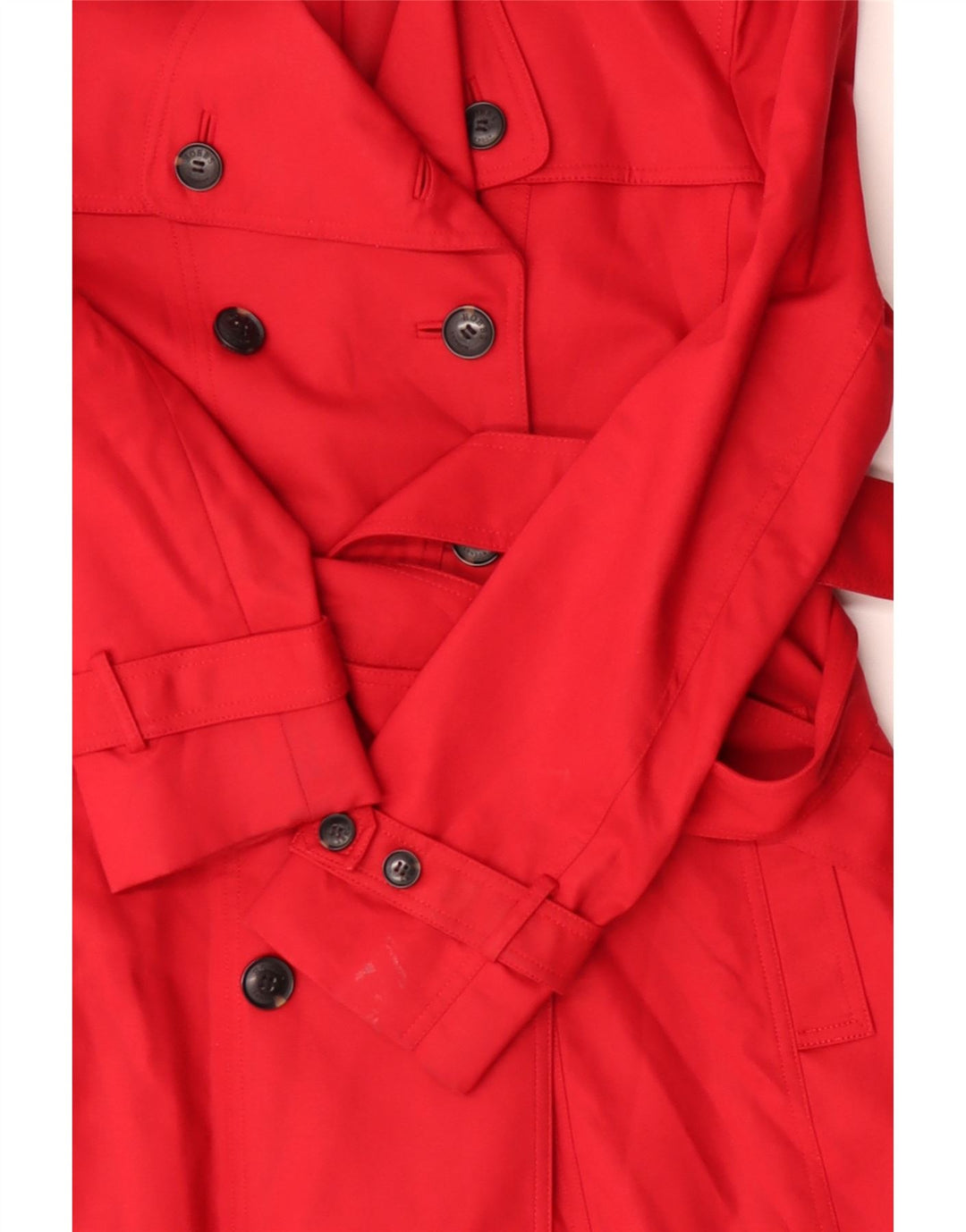 Hobbs Womens Trench Coat UK 14 Medium Red Cotton