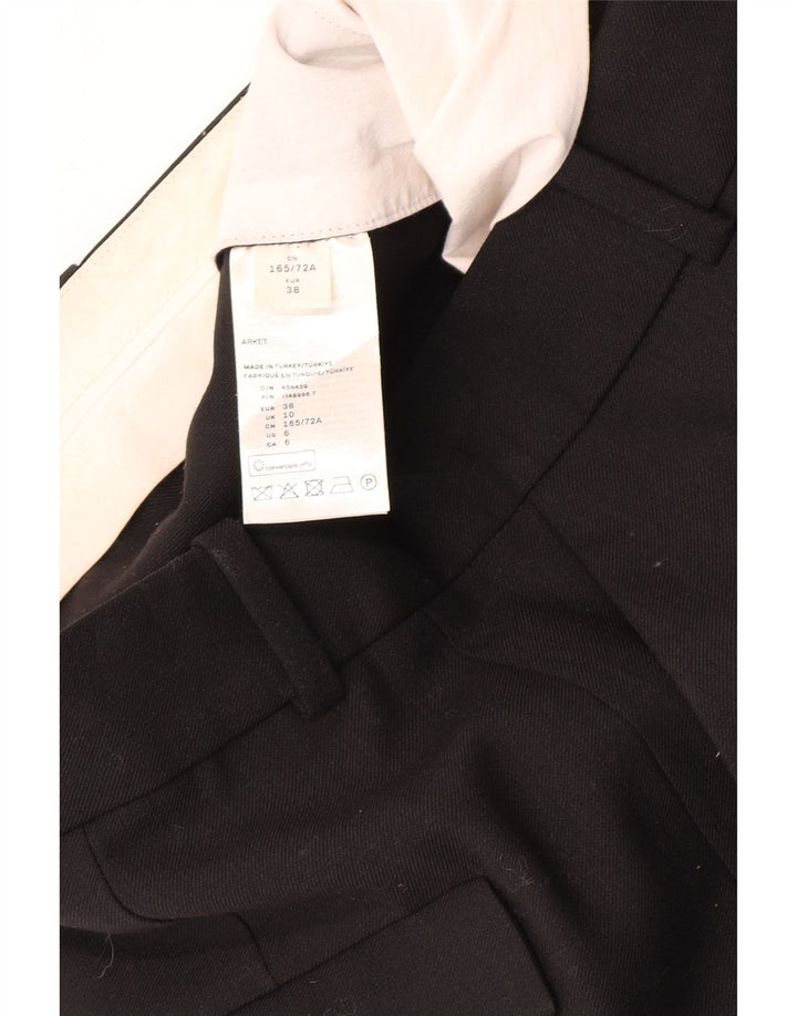 Vintage Womens Straight Suit Trousers EU 38 Medium W28 L30 Black Polyester