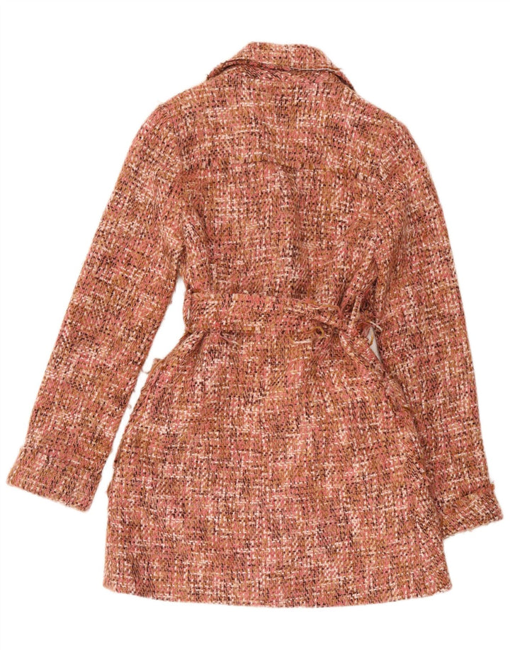 Vintage Womens Overcoat UK 8 Small Pink Flecked
