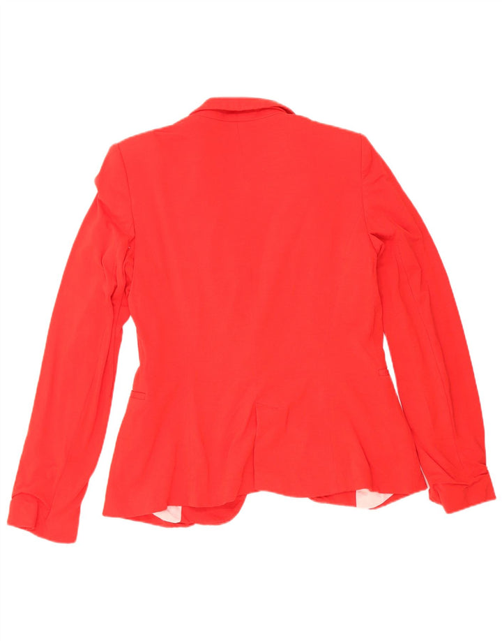 Zara Womens 1 Button Blazer Jacket UK 12 Medium Red Acetate