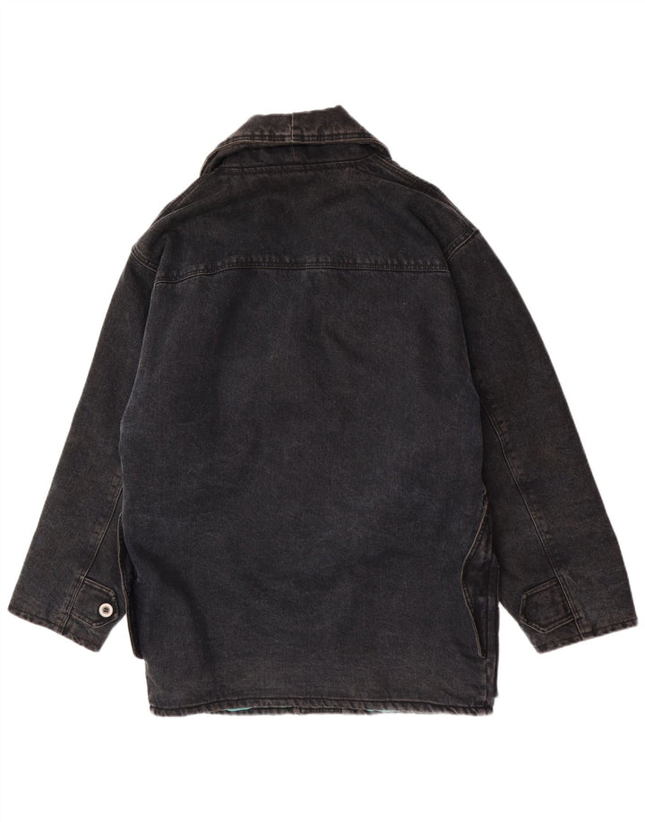 Blue Side Mens Denim Jacket UK 40 Large Black