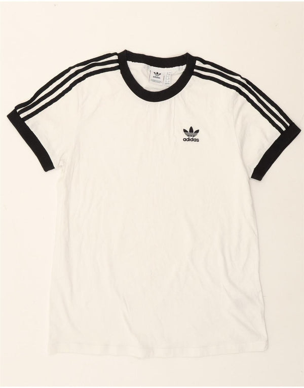 Adidas Womens T-Shirt Top UK 8 Small White Cotton