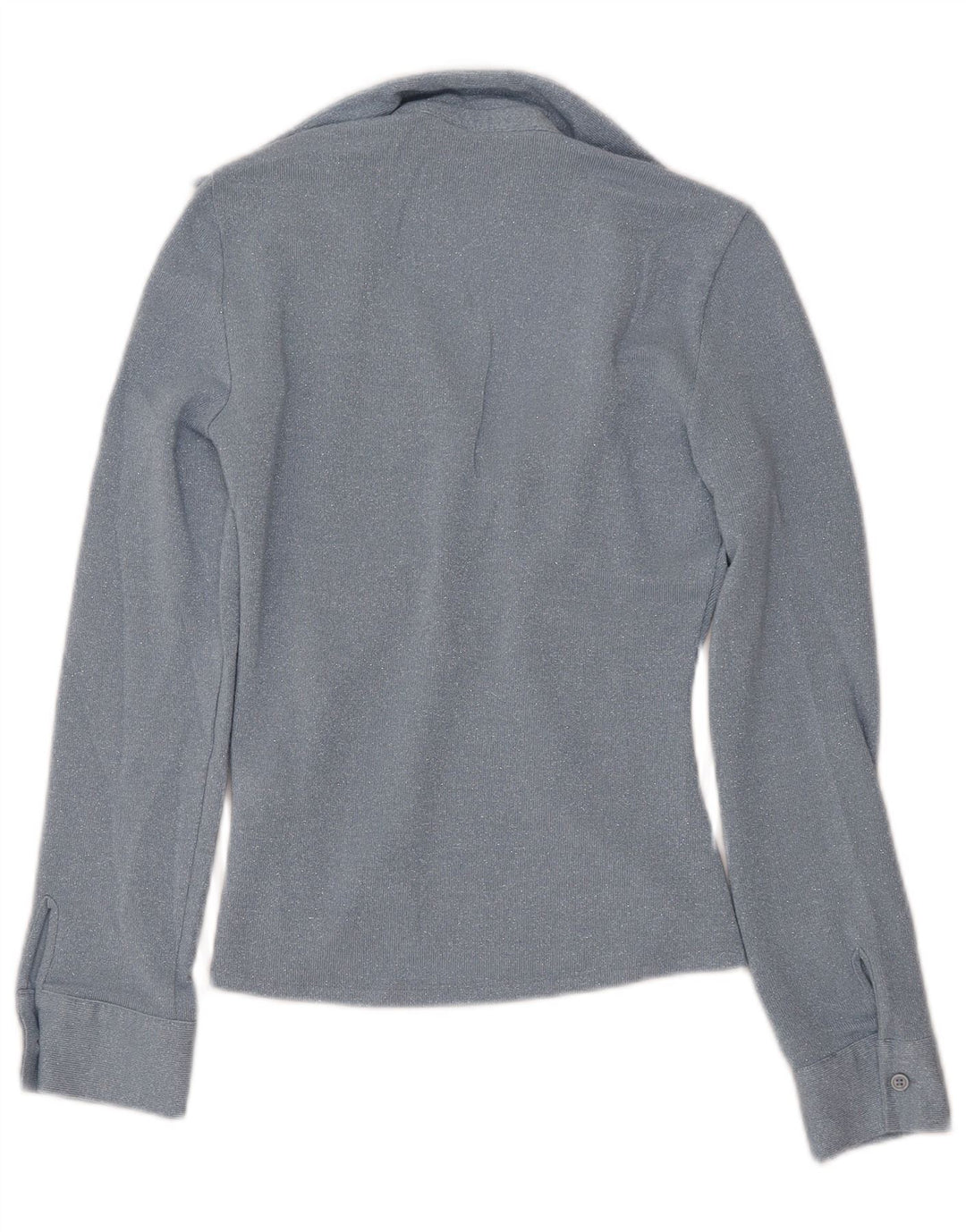 ZARA Womens Long Sleeve Blouse Top UK 6 XS Blue Viscose